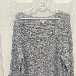 Style & Co. Heather Gray V-Neck Sweater